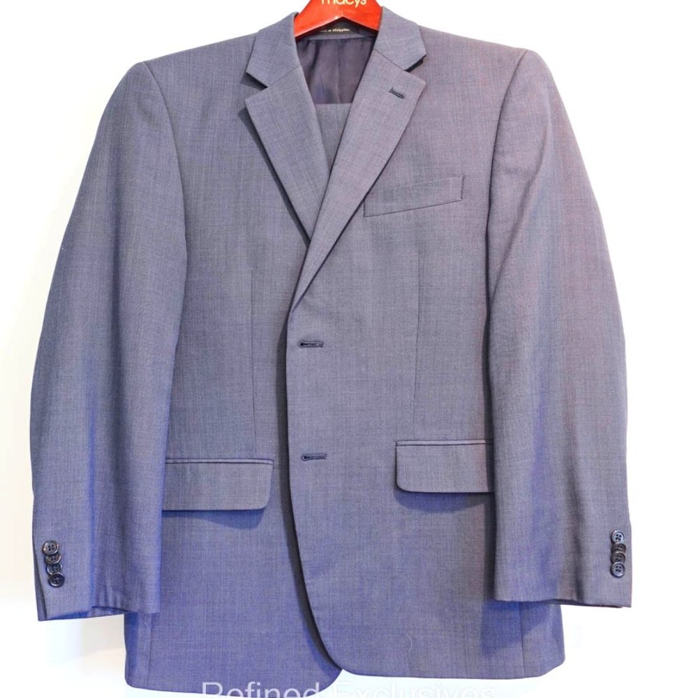 MICHAEL KORS 70% WOOL 30% POLYESTER - SLATE BLUE FULL SUIT - JACKET AND PANTS